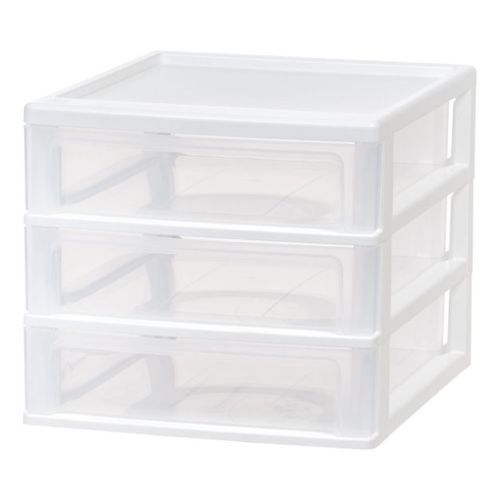 IRIS USA Plastic Clear View Desktop Organizer with Drawers