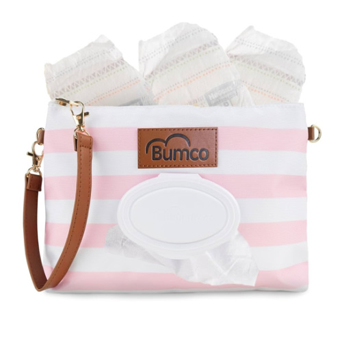 Bumco Diaper Clutch - Portable Wipes Dispenser & Travel Essential, Airtight Refillable Wipes Container, Diaper Bag Purse