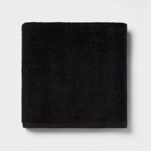 Everyday Hand Towel Black - Room Essentials™: Cotton Terry, Midweight, Machine Washable, Oeko-tex Certified