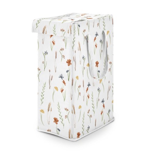 Sweet Jojo Designs Boho Floral Garden Flower Girl Foldable Laundry Hamper with Handles Watercolor Bohemian Farmhouse Vintage