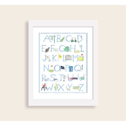 Golf Alphabet Watercolor Nursery Wall Art Print | Golf Nursery Decor | Boy Golf Wall Art | Nursery Alphabet Art Print | Golf Gift Baby Boy