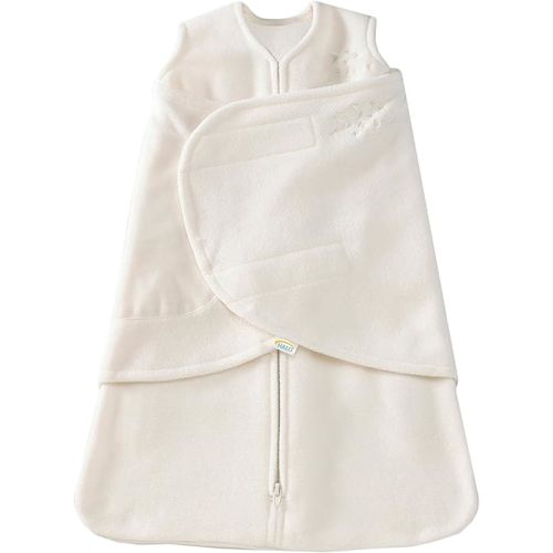 HALO Micro-Fleece Sleepsack Swaddle, 3-Way Adjustable Wearable Blanket, TOG 3.0, Cream, Newborn, 0-3 Months