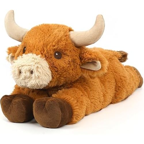 Cuckool Warmable Bull Cow Stuffed Animals, Microwavable Stuffed Animals Heating Pad for Cramps, Pain Stress Relief, Heatable Coolable Lavender Scented Plush Toys for Anxiety, Women Kids Bedtime
