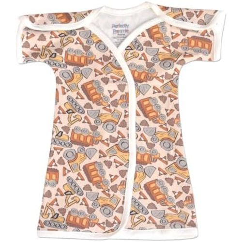 Boy's & Girl's Open-Shoulder Short-Sleeve Ultra Soft NICU Gown - NICU Friendly - Teeny (2-4lbs)