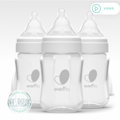 Evenflo 🍼 Balance + Wide Neck Glass Bottles for Breastfed Babies