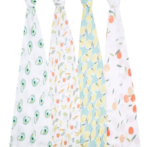 essentials cotton muslin swaddles 4 pack