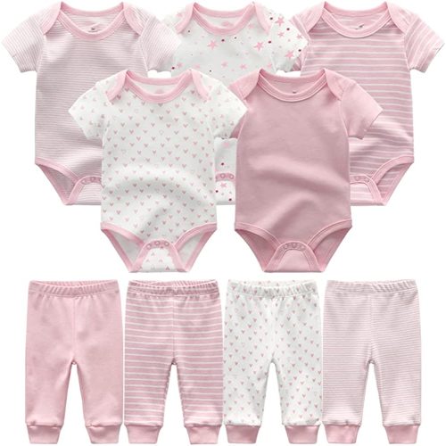 Chamie Newborn Baby Cute Design Bodysuit Short Sleeve One-Piece Baby Clothes for Boys
