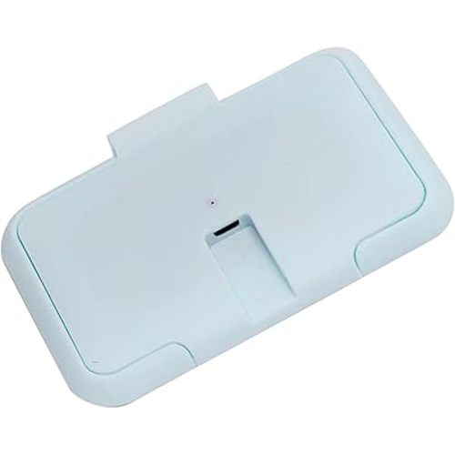 Baby Wipe Warmer Dispenser Constant Temperature Double Layers Cover Portable USB Wet Wipe Heater Light for Home Car Travel Blue