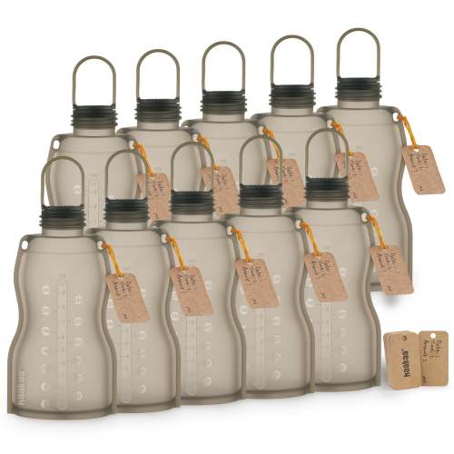 Reusable Breast Milk Storage Bags, 100% Food-Grade Silicone and Freezer-safe