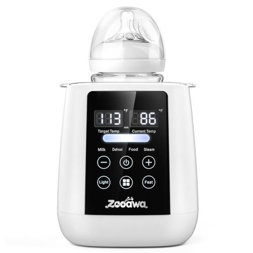 Bottle Warmer, Zooawa Fast Baby Bottle Warmer for All Bottles, 10-in-1 Baby Milk Warmer with IMD LED Display and Smart Temperature Control, Bottle Warmers for Breastmilk and Formula, White
