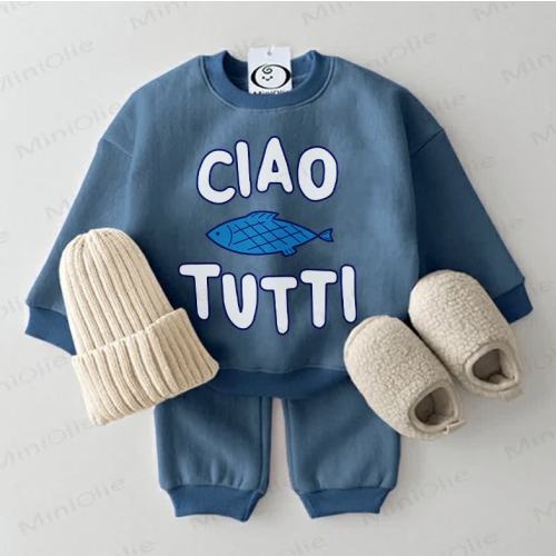 CIAO TUTTI Baby Blue Fish 2-piece Blue Set