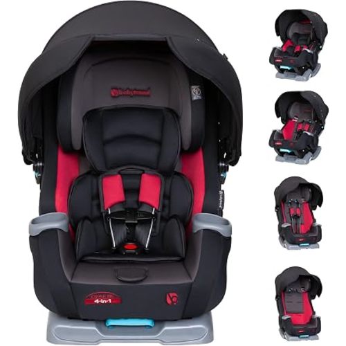 Baby Trend Cover Me™ 4-in-1 Convertible Car Seat, Scooter – Built-in Canopy, 4-Stage Growth System, Plush Comfort Padding, Multi-Position Recline