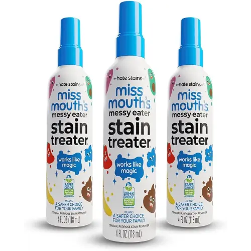 Miss Mouth's Messy Eater Stain Treater Spray - 4oz 3 Pack Stain Remover - Newborn & Baby Essentials - No Dry Cleaning Food, Grease, Coffee Off Laundry, Underwear, Fabric