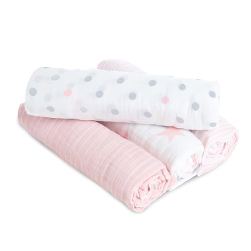 Free Shipping! Aden + Anais‚Ñ¢ Essentials, Cotton Muslin Swaddle Blanket, Doll, Girls, Infants, 4-Pack