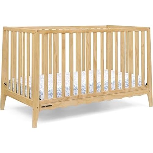Delta Children Lulu 5-in-1 Convertible Crib, Converts to Toddler Bed, Daybed, Sofa & Full-Size Bed, Greenguard Gold Certified, Fits Standard Crib Mattress, 3 Mattress Heights for Baby, Natural
