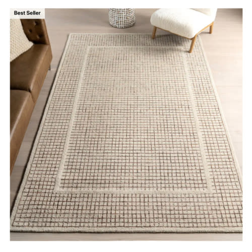 Chessie Checked Wool Rug | Ivory – Rugs USA