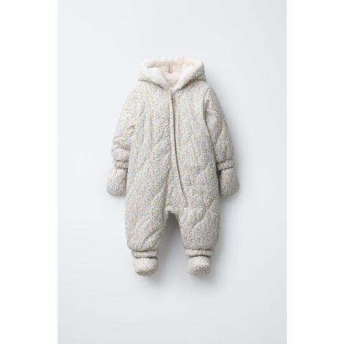 NYLON ROMPER WITH DETACHABLE MITTENS AND BOOTIES, FLORAL PRINT - Multicolored | ZARA United States
