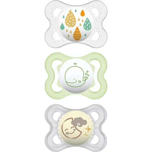 MAM Variety Pack Baby Pacifier, Includes 3 Types of Pacifiers, Nipple Shape Helps Promote Healthy Oral Development,0-6 Months, Unisex, 3 Count (Pack of 1)