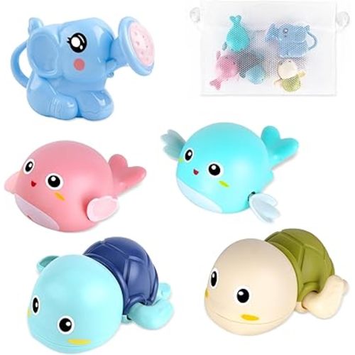 Bath Toys, 6 Pack Baby Bath Toys for Toddlers 1-3, Floating Wind-up Toys Swimming Pool Games Water Play Set Xmas Gift for Bathtub Shower Infant Toddlers Kids Boys Girls Ages 4-8 Years Old