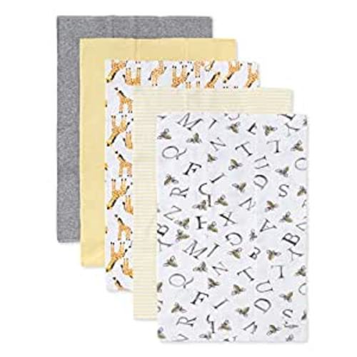 Amazon.com: Burt's Bees Baby - Burp Cloths, 5-Pack Extra Absorbent 100% Organic Cotton Drool Cloths : Baby