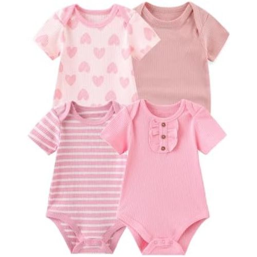 4-Pack Short Sleeve Baby Boy Girl Rompers Cartoon New born Unisex 0-12M Infant Clothes