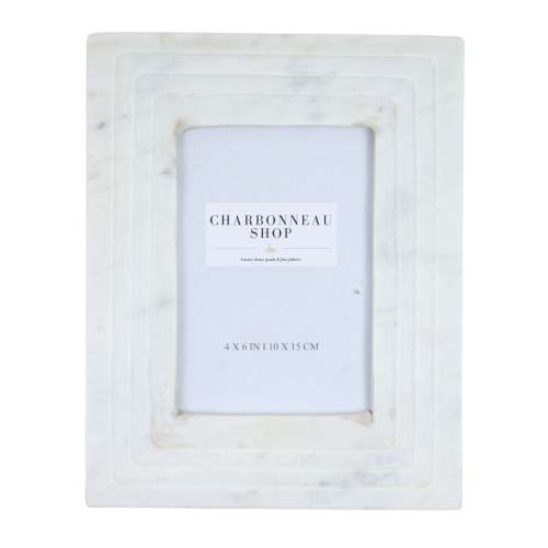 4x4 ROUND White Marble Photo Frame