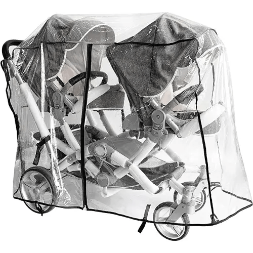 Double Stroller Rain Cover,Rain Cover for Double Tandem Stroller,Big Size Universal Rain and Wind Cover