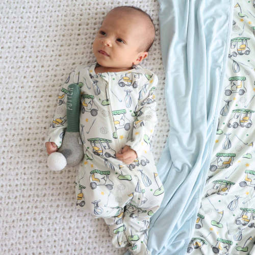 Country Club Cuties Zipper Footie | Blue