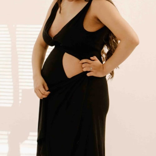 Juliet Labor & Postpartum Gown in Black-Limited Time – Lila