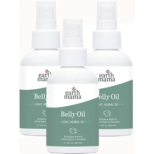 Earth Mama Belly Oil for Dry Skin | Calendula Skin Care Moisturizer Oil to Encourage Natural Elasticity and Help Prevent Stretch Marks During Pregnancy and Postpartum, 8-Fluid Ounce (3-Pack)