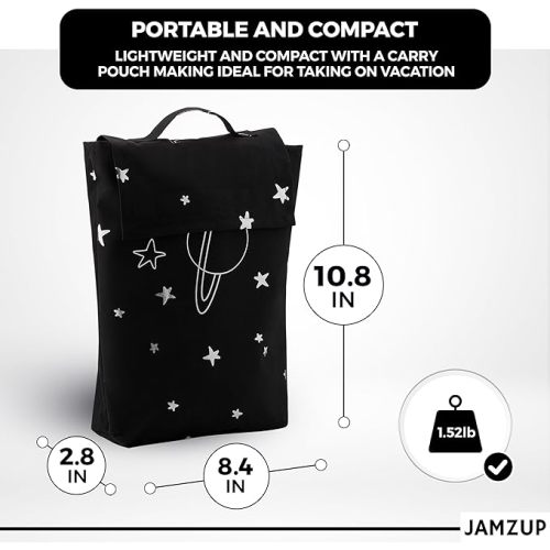 Portable Blackout Curtain for Bedroom, Nursery and Travel with Lockable Suction Cups, Reflective Silver Lining, Adjustable Size, 72 x 52 inches, Planets Pattern