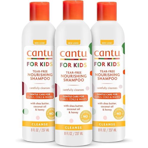 Cantu Care for Kids Tear-free Nourishing Shampoo with Shea Butter, 8 fl oz (Pack of 3)