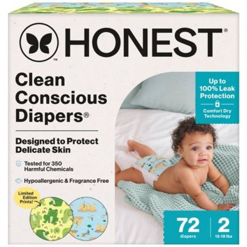The Honest Company Clean Conscious Diapers UR Ribbiting & Waddle It Be - Size 2 - 72ct