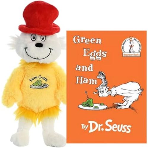 Aurora World Dr. Seuss Sam I Am Green Eggs and Ham Book and Plush Gift Set 12 inches GSA 0