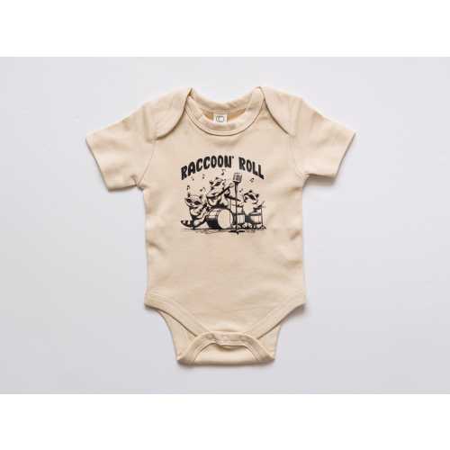 Punk Baby Bodysuit, Rock and Roll Infant Clothing, Rock On, Raccoon Roll, Organic Newborn Clothes, Baby Shower Gifts, Little Rocker