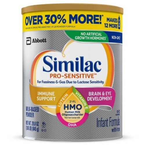 Similac Pro-Sensitive Non-GMO Infant Formula with Iron Powder - 29.8oz