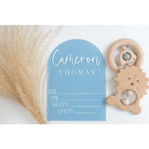 Acrylic Birth Announcement Sign | Birth Stats Sign | Acrylic Baby Name Sign | Name Reveal Sign | Newborn Photo Prop| Hospital Baby Name Sign