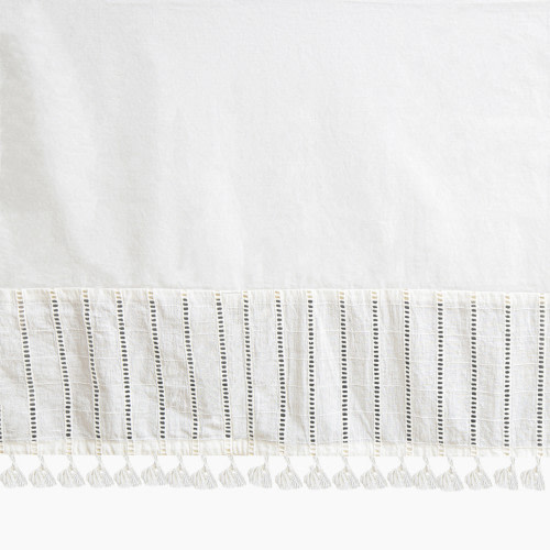 Crane Baby Cotton Tassel Bedskirt - Off-White Tassel