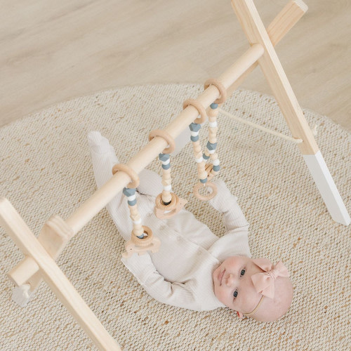 Poppyseed Play White Pine Wood Gym - Gray Toys
