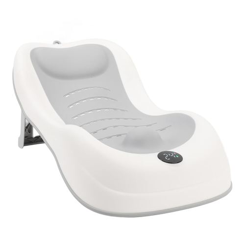Baby Bath Support, Soft Sink Anti Slip Baby Bath Seat, Newborn Bathtub with Thermometer for Newborn Infant Baby, Universal Fit, Easy Folding and Storage (Grey 0.4 X 0.2mm)