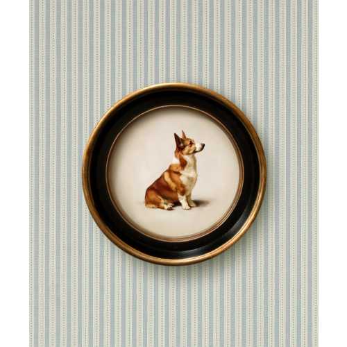 Corgi Dog Art Print | Vintage Style Round Framed Dog Painting | Welsh Corgi Wall Art | Dog Art for Home, Office, Nursery, Gallery Wall Decor