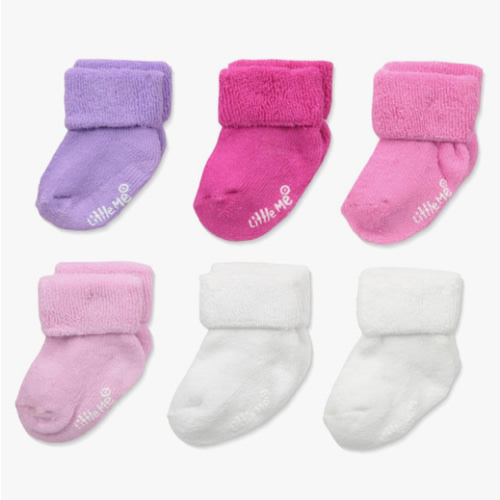 Little Me Baby Girls' 6 Pack Variety Socks