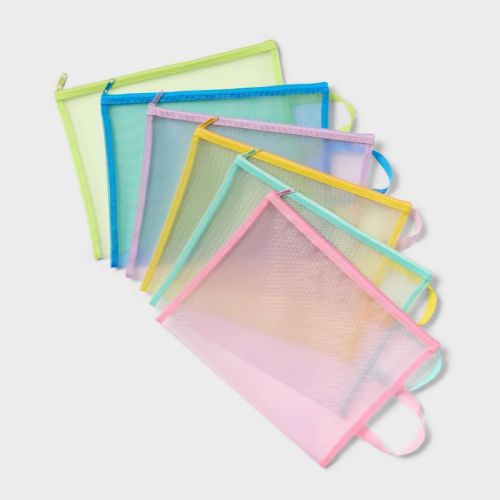 6ct Mesh Pouch with Handle Multipack Assorted Colors- up&up™