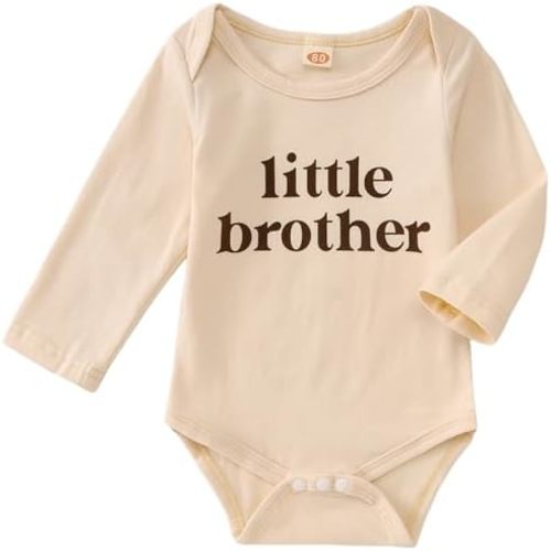 Little Brother Bodysuit Infant Baby Boys Romper Newborn Onesie Sibling Outfits Long Sleeve One Piece Fall Clothes