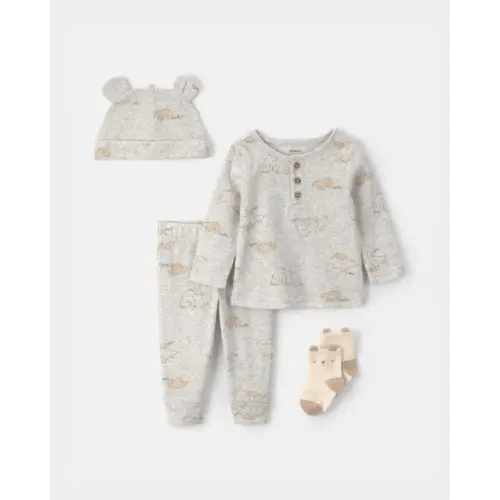 Baby 4-Piece Bear Layering Set - Grey | Carter's