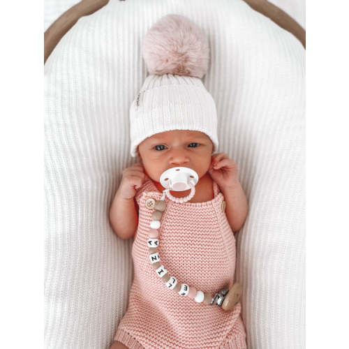 Blush Pom Beanie – Indigo Dreams Handmade