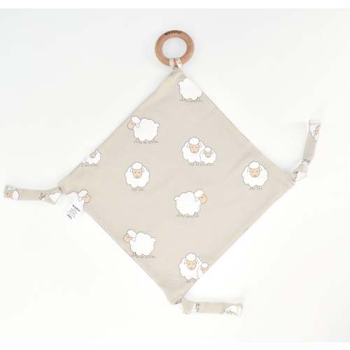 Woolino - Merino Wool, Organic Cotton Lovey w/ Removable Teething Ring