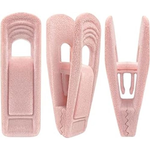 TOFIIGREM Light Pink Velvet Hangers Clips 40 PCS, Non-Slip Velvet Clip for Pants Suit Skirt Velvet Hangers, Strong Baby Kids Velvet Hangers Clips