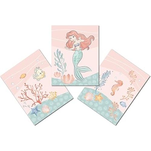 Bedtime Originals Disney Baby The Little Mermaid 3-Piece Unframed Wall Art