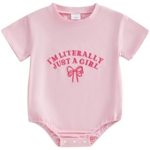 Infant Baby Girl Summer Short Sleeve Bubble Romper One-piece Newborn Baby Girl Pink Bow Onesie Outfit
